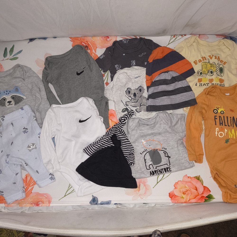 Nike Baby Apparel Set - Gray, Orange, and Blue